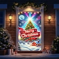 thumbnail image 6 of Hometravel Glowing Christmas Door Cover, Santa and Tree Printed Holiday Banner, Lighted Indoor Outdoor Decoration for Party, Home Entryway, Festive Display, 6 of 6