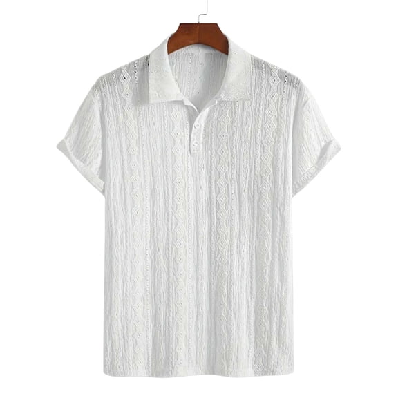 Zivyakyron Mens Polo Shirts Collared Short Sleeve Summer Clothes for Men Breathable Beach Casual Loose Plian Top
