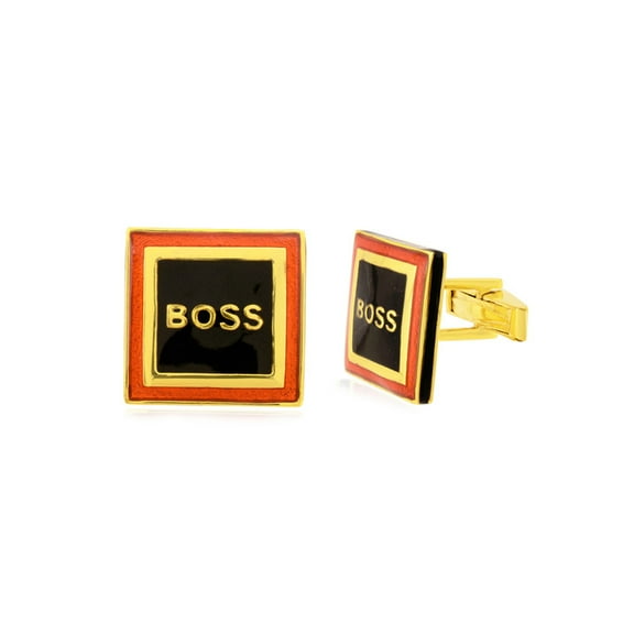 Boss Cufflinks Black & Red Enamel Sterling Silver Cufflinks Handcrafted Men's Accessories Unique Cufflinks Shirt Cufflinks For Her