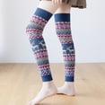 thumbnail image 2 of HNMKIU Winter Knitted Bohemian Boot Ankle Socks For Ladies Cozy Thermal Leg Warmers Fashionable Layering Sleeves Blue - One Size, 2 of 5