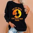 thumbnail image 2 of DeHolifer Halloween Sweatshirt for Women 2023 Witch Printed Plus Size Pullover Loose Fit Holiday Long Sleeve Crew Neck Tops Black S, 2 of 4