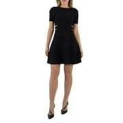 Alaia Ladies Black Knit Short-sleeved Skater Dress, Brand Size 36 (US Size 4)