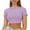 Purple, variant on Womens Tops Under $5 Women Crop Cute Trendy Basic Tight Rounk Neck Crop Blouse Short Sleeve Crop Tops