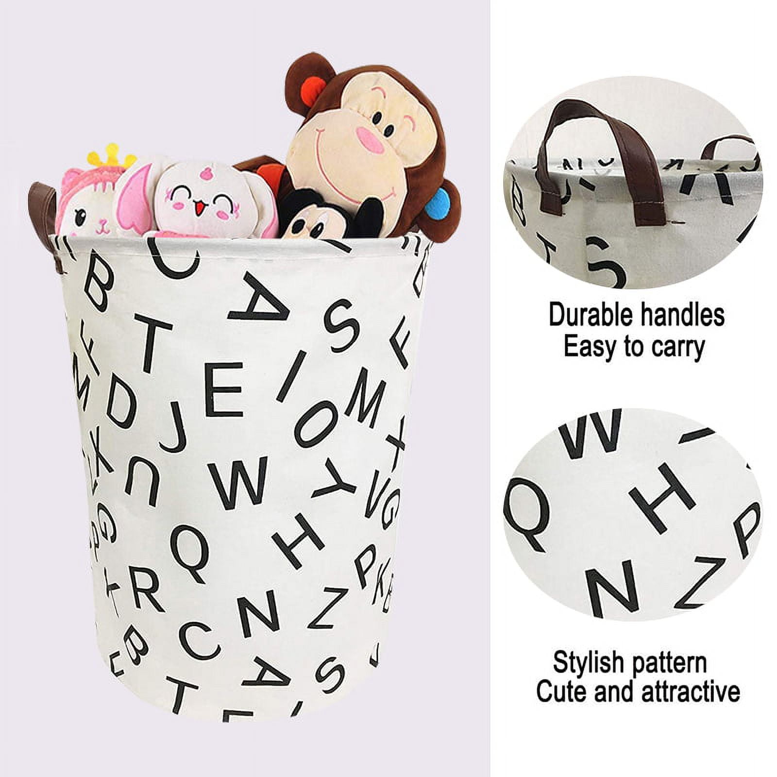 Animal Fruit Cartoon Foldable Fabric Storage Receive Basket with Handle Cotton Linen Storage Bins