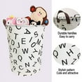 thumbnail image 3 of Howarmer bin with Handle - Large Waterproof Cotton Linen Storage Basket, Collapsible & Convenient Home Organizer Containers for s s, Clothing ( Black Letter ), 3 of 7