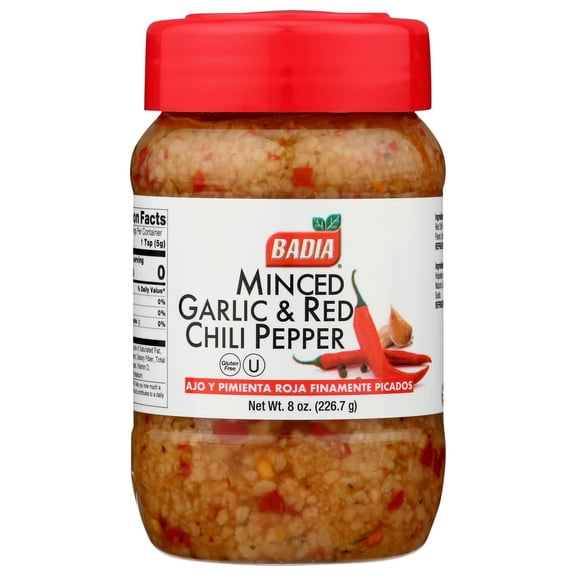 Badia Khlv00397485 8 Oz Garlic Minced Red Chili Spice