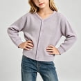 thumbnail image 2 of Children's Padded Jacket Dqueduo Girls' V-Neck Long Sleeve Button Down Knit Cardigan Sweater Jacket, 2 of 7