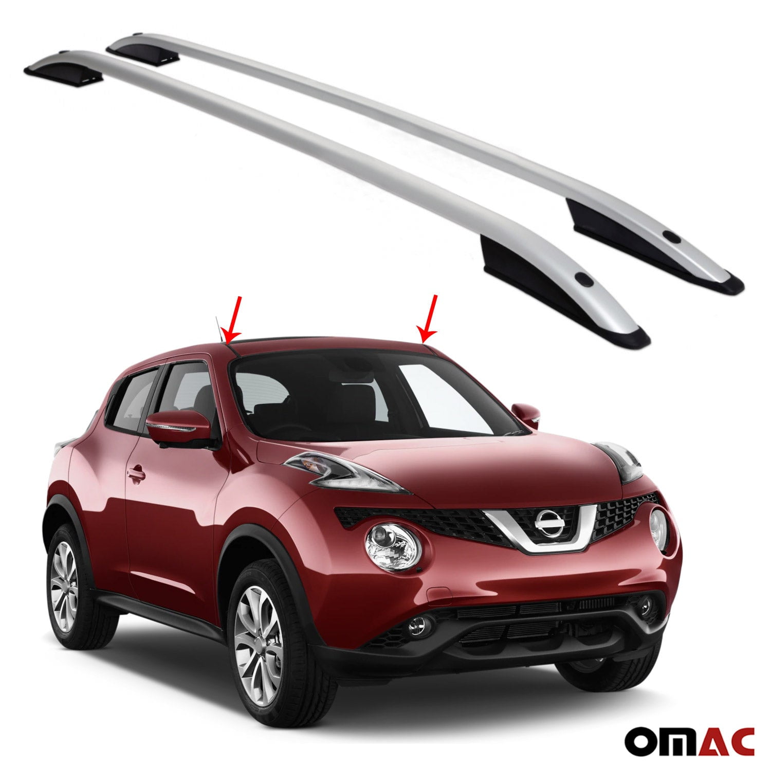 Top Roof Rack Side Rails Bars Silver Fits for Nissan Juke 20112017