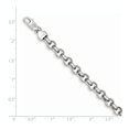 thumbnail image 2 of Real 14kt White Gold 7.5in 6.25mm Polished Fancy Rolo Link Bracelet; 7.5 inch; for Adults and Teens; for Women and Men, 2 of 2