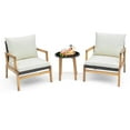 thumbnail image 4 of Costway 3 PCS Outdoor Furniture Set with Cushioned Chairs and Tempered Glass Side Table, 4 of 9