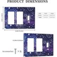 thumbnail image 4 of NICKSUN Galaxy Space Purple Combination Wall Plate, 3 Gang 2 Rocker 1 Toggle Outlet Cover Decorative Switch Plate for Office Home Decor, 4.5 x 6.38 Inch, 4 of 7