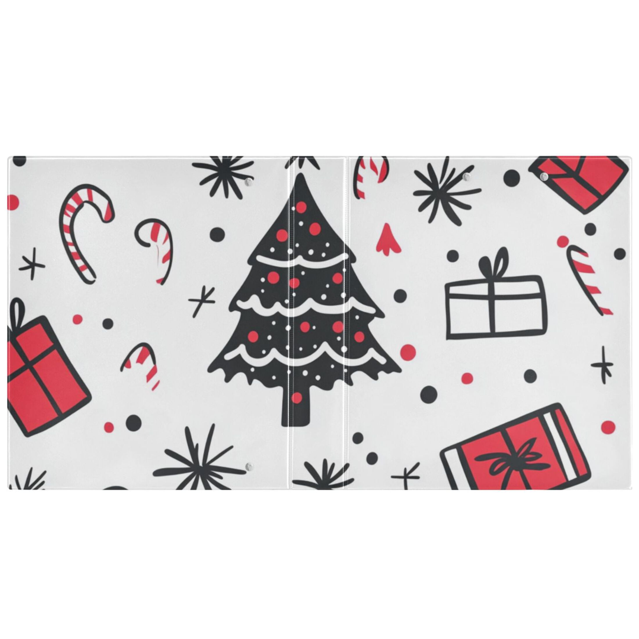 Christmas Doodle Gifts 3 Ring Binders 1.5 inch Hardcover File Folders with Interior Pockets A4 Size Organizer for School Office Hospital