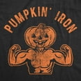 thumbnail image 2 of Mens Pumpkin Iron T Shirt Funny Halloween Workout Fitness Jack-O-Lantern Graphic Tee Graphic Tees, 2 of 9