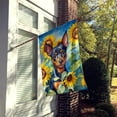 thumbnail image 2 of Miniature Pinscher in Sunflowers House Flag 28 in x 40 in, 2 of 5