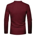 thumbnail image 5 of ZCFZJW Mens Workout Sweatshirts Lightweight Casual Solid Color Long Sleeve Button V Neck Pullover Tops Loose Regular Fit Cotton T-Shirts Wine M, 5 of 7