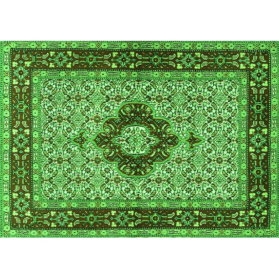 Ahgly Company Indoor Rectangle Persian Green Traditional Area Rugs, 3' x 5'