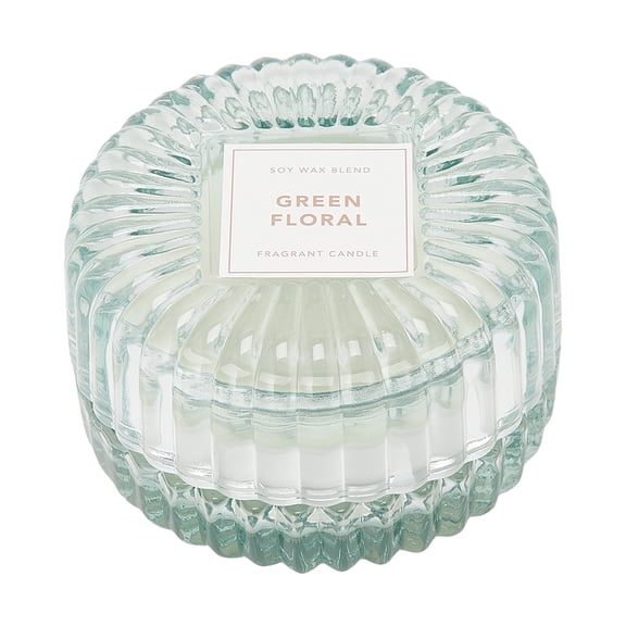 Anko Green Floral Candle