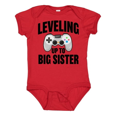 

Inktastic Leveling Up to Big Sister Gift Baby Girl Bodysuit