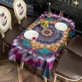 thumbnail image 2 of Colorful Rainbow Tie Dye Spiral Pattern Rectangle Tablecloth 60"x102",Waterproof Polyester Rectangle Table Cloth, Wipeable Spillproof Polyester Tablecloth for Dining, Camping, Indoor and Outdoor, 2 of 6