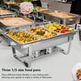 thumbnail image 6 of Chafing Dish Buffet Set of 2, 8QT Stainless Steel Rectangular Chafers and Buffet Warmer Sets for Catering, Foldable Complete Set with 1/3 Food Pan, Lid, Fuel Holder for Event Party Holiday, 6 of 7