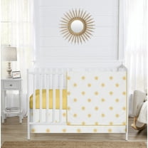 Sweet Jojo Designs Boho Sun White and Mustard Yellow Boy, Girl, Unisex/Gender Neutral Crib Bedding Set 3 Piece