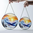 thumbnail image 3 of Mountain Stained Glass Suncatcher for Window Hanging, Natural Landscape Mountains and Forests Glass Window Hanging Wall Decor for Bedroom Office Home Decoration, 3 of 6