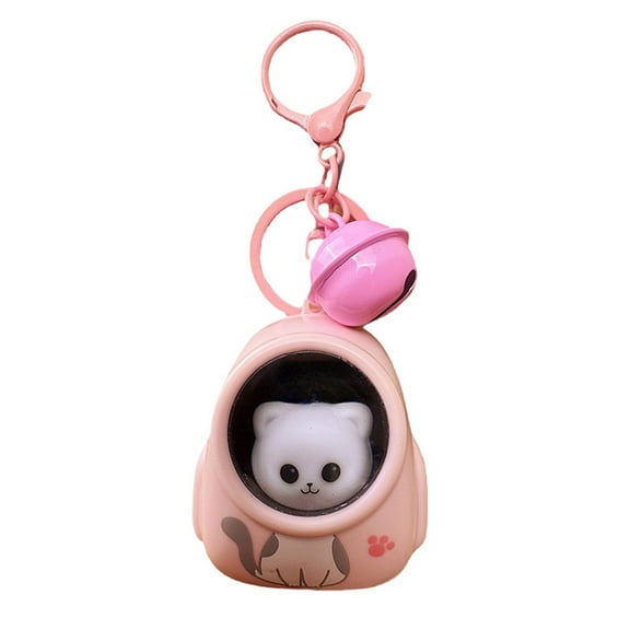 Yooshoverk Cat Keychain Light, Starry Astronaut Night Lamp, Glow Durable, Portable, Bag Car Decor