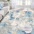thumbnail image 4 of Area Rug 6x9, Deerly Modern Abstract Area Rug, Rugs for Living Room, Dining Room Rug, Washable Rug 6x9, Large Bedroom Rug with Non Slip Rubber Backing for Living Dining Room Office, Blu, 4 of 5