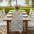 thumbnail image 4 of Table Runners 90 Inches Long Dress Scarves, Blue Grey Seaports Farmhouse Coffee/Dining/Kitchen Table Runner for Living Room, Vintage Ocean Anchor Shark Lighthouse 13x90 Inch, 4 of 9