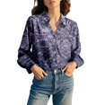 thumbnail image 3 of Chuancc Long Sleeve Blouse Long Sleeve Business Top Dressy Floral Printed Fall Outfits Full Sleeve Tops For Women Womens Long Sleeve Tops Dressy Casual Collared Shirts For Women Rose Gold L, 3 of 7