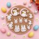 thumbnail image 1 of Decoraciones de Pascua, adornos de Pascua, regalos de Pascua, 12 piezas de accesorios de conejito de Pascua, llavero pequeño con colgante de aceite de aleación con colgante de metal., 1 of 6