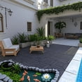 thumbnail image 3 of 44Pcs Interlocking Patio Deck Tiles, 12 x 12in, Waterproof Floor Tiles for Porch, Poolside, Balcony, Backyard, Dark Gray, 3 of 11