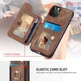 thumbnail image 5 of 12 Pro Max Phone Case,Card Holder Wallet Stand for iPhone 12 Pro Max Case,Ring Holder,RFID-Blocking,Wrist Strap,Camera Protector,Leather Shockproof Protective  Flip Cover Cases (Brown), 5 of 14