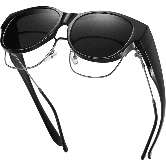 1 pack Fit Over Glasses Polarized Sunglasses for Women & Men, Stylish Cat Eye Design Sun Glasses 100% UV Protection