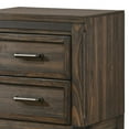 thumbnail image 2 of Benzara Wooden Frame Nightstand with 2 Drawers and Metal Corner Accents, Dark Brown, 2 of 5