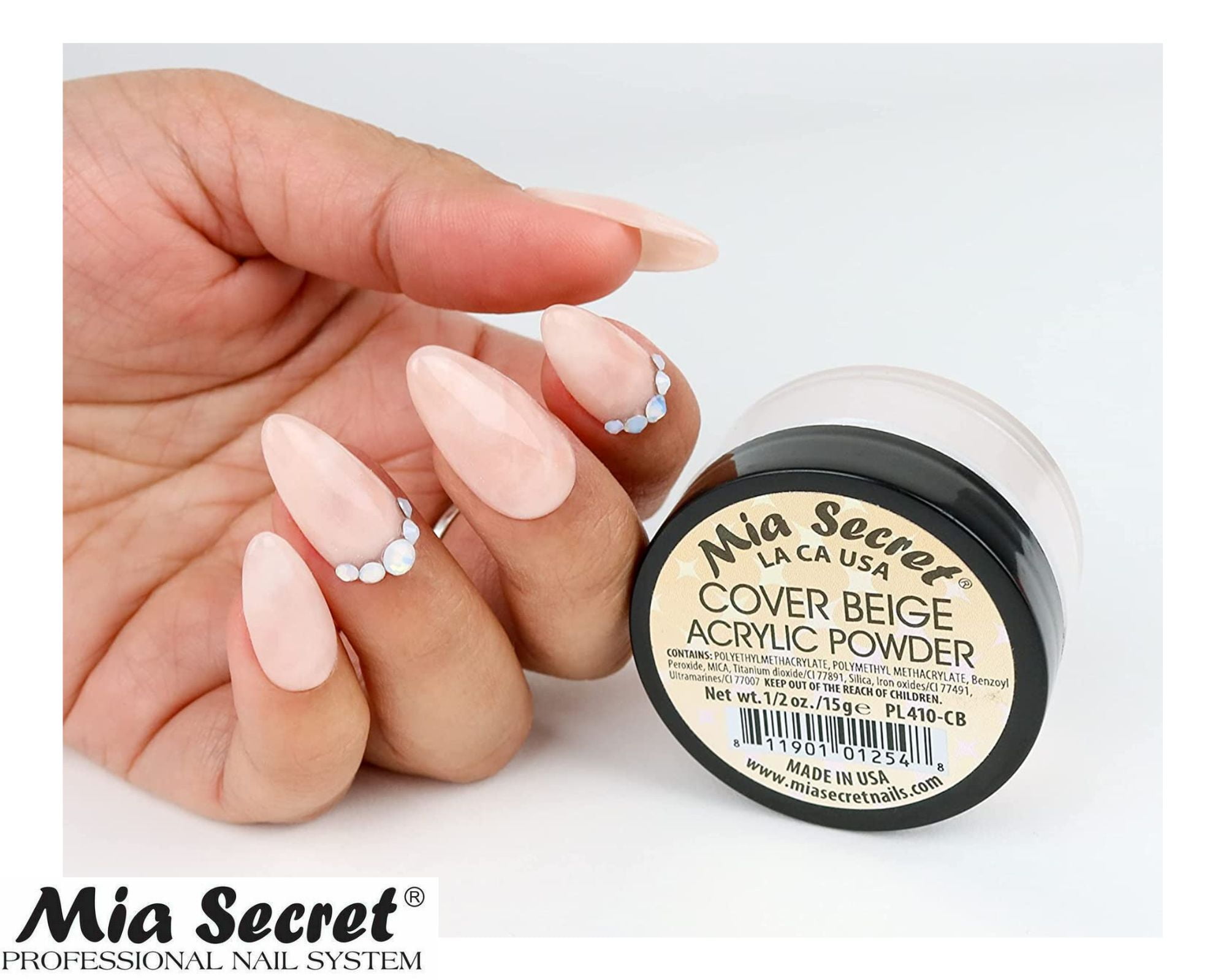 Mia Secret - Liquid Monomer 0.5oz + Cover Beige Acrylic Powder 0.5oz + Dappen Dish + Academy Duo Nail Brush #8 OR - COMBO