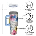 thumbnail image 4 of OBREWU Pioneer Flower Tumbler with Handle and Lid,Pioneer Flower 40oz Double Wall Vacuum Insulated Tumbler,Cups Gift for Women and Men, 4 of 7