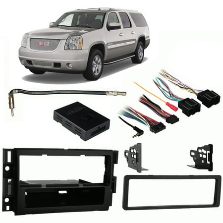 - Fits GMC Yukon XL Denali 2007-2014 Single DIN Harness Radio Install Dash Kit
