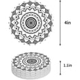 thumbnail image 1 of FMSHPON Mandala Pattern Set of 4 Round Coaster for Drinks, Absorbent Ceramic Stone Coasters Cup Mat with Cork Base for Home Kitchen Room Coffee Table Bar Decor, 1 of 6