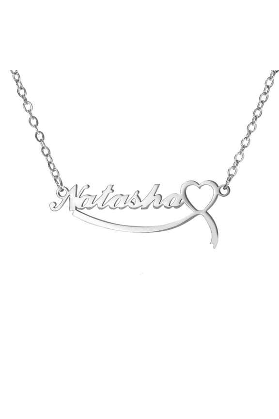 Name Customized Necklaces Stainless Steel Personalized Heart Women Pendant Necklace