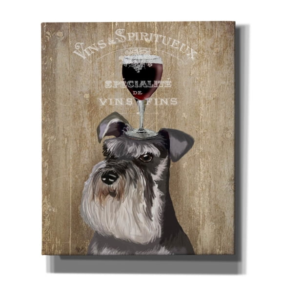 Epic Graffiti 'Dog Au Vin, Schnauzer' by Fab Funky, Canvas Wall Art, 20"x24"