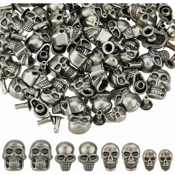 48PCS 4 Sizes Alloy Rivets Leather Rivets Metal Punk Studs Stud Handicraft DIY Punk Spikes Accessories for DIY Leather Crafts Belts Shoes Jackets Bags Decor