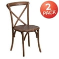 thumbnail image 4 of BizChair 2 Pack Stackable Pecan Wood Cross Back Chair, 4 of 15