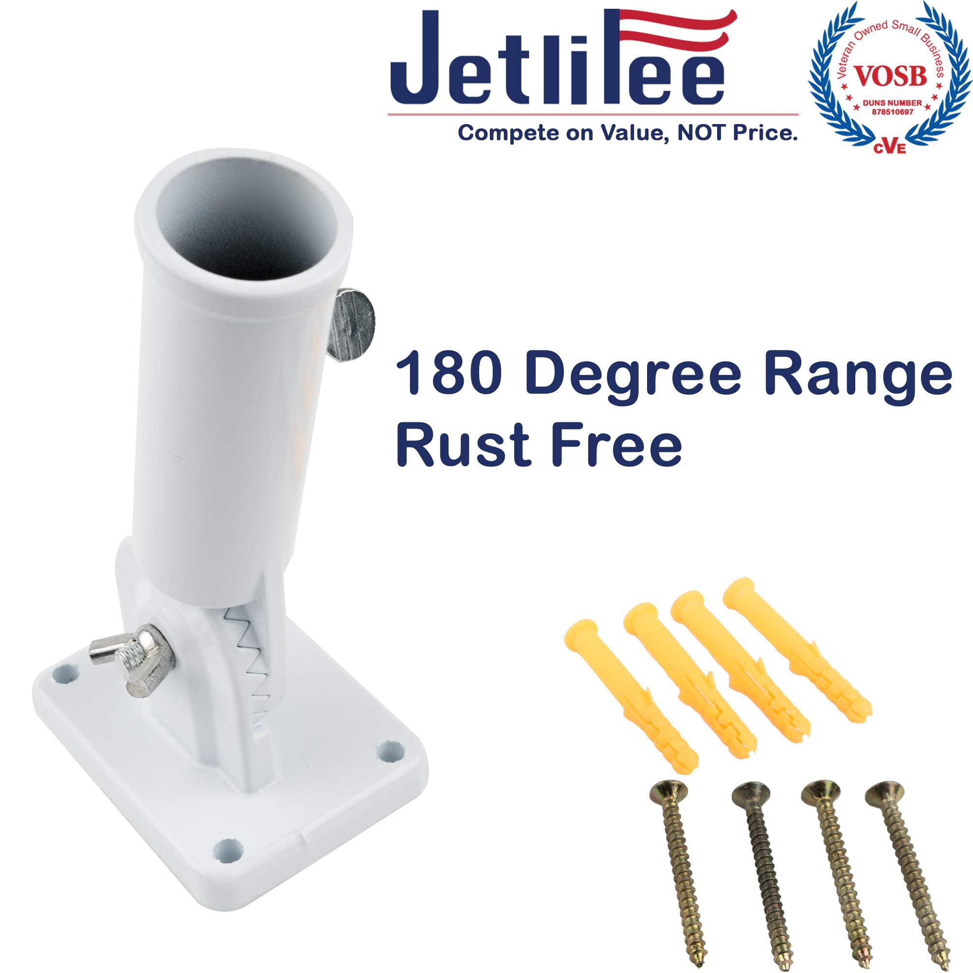 Jetlifee Multi Position Flag Pole Mounting Bracket Rust Free Wind