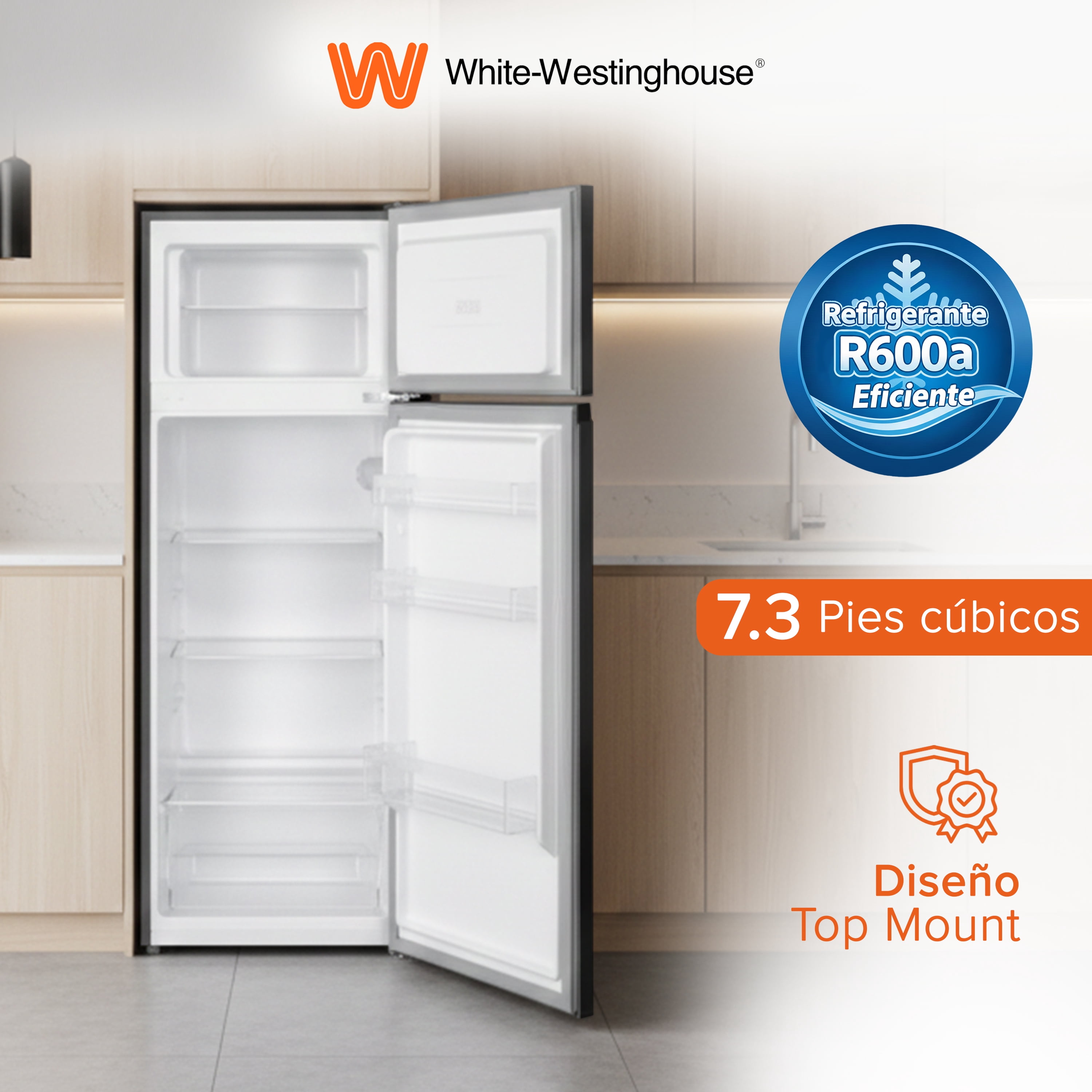 White-westinghouse Refrigerador White Westinghouse 7.3 Pies 206 Litros Vcm Acero Wwcr073206ltmhs