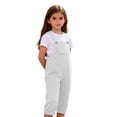 thumbnail image 2 of FAHXNVB Girls Ramper Solid Color Summer Jumpsuits with Pockets Kids One Piece Outfits Overalls 2-16 Years, 2 of 8