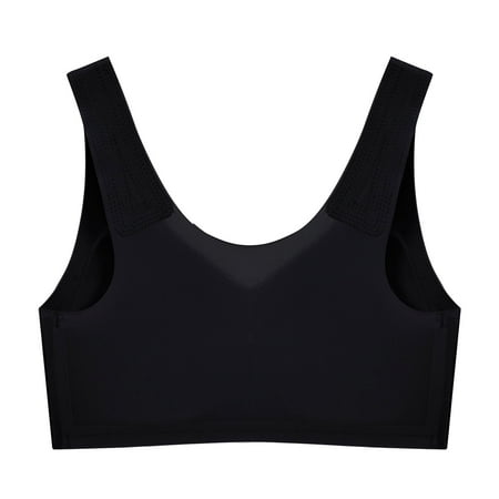 

Cathalem Bra to Make Look Smaller Comfort Bra Everyday Bra V Neck Soft Lightweight Womens Basic Bra Seamless Bras Underwear Black Medium