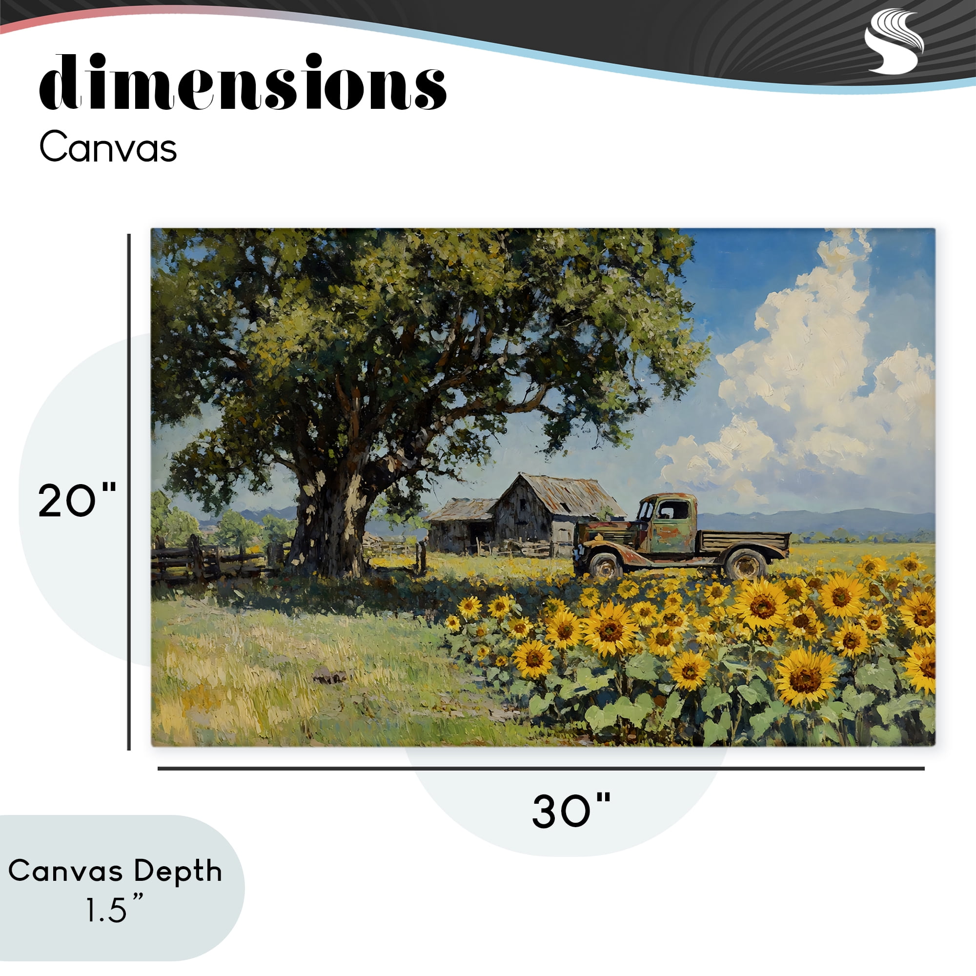 Stupell Industries Sunflower Pickup by Old Barn Canvas Wall Art, design by Franklyn Gregory