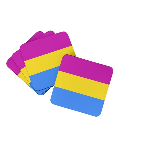 Pansexual Pride Foam Coaster Set of 4