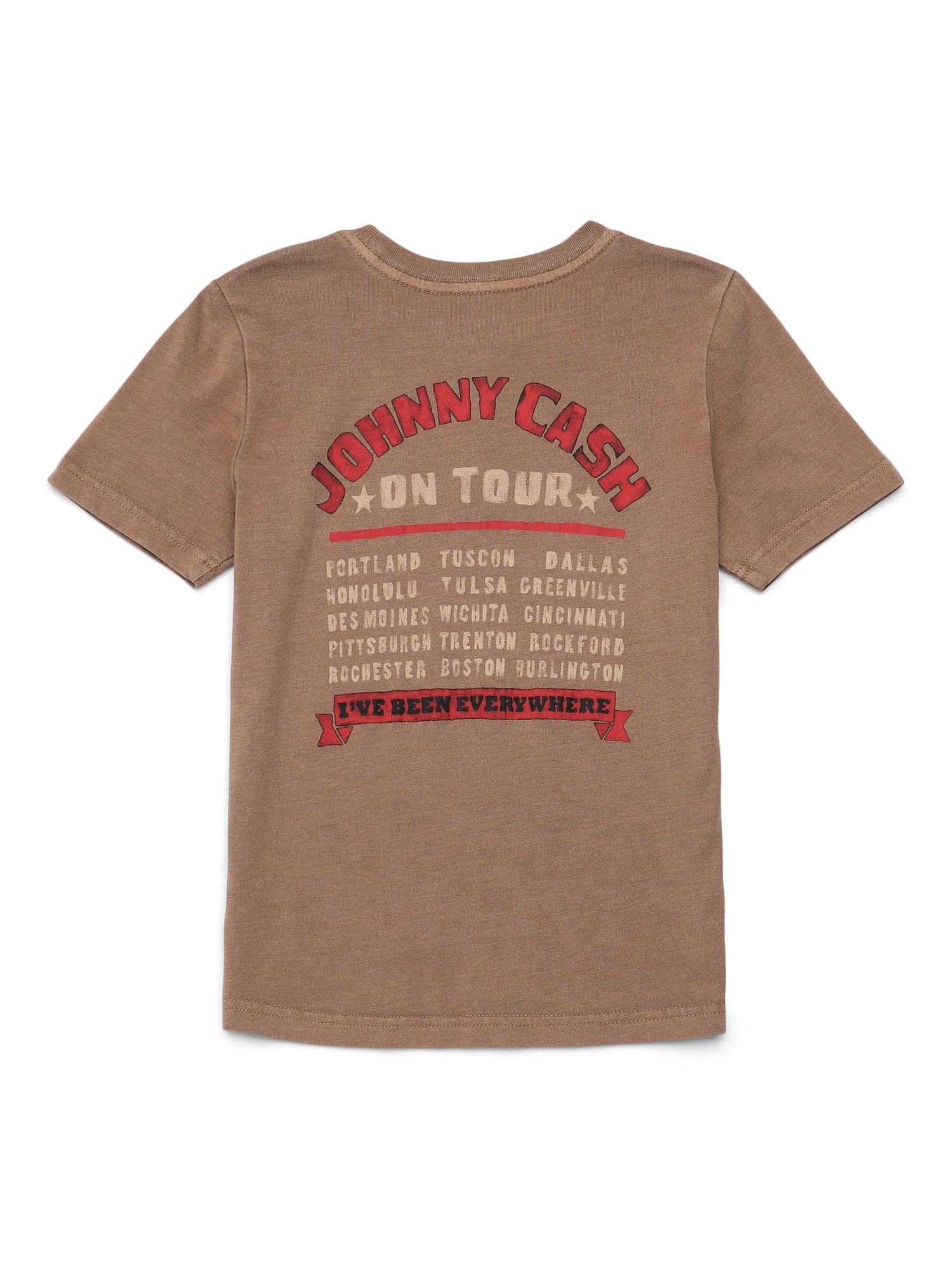 Johnny Cash Boys Graphic Tee with Short Sleeves, Sizes 4-18